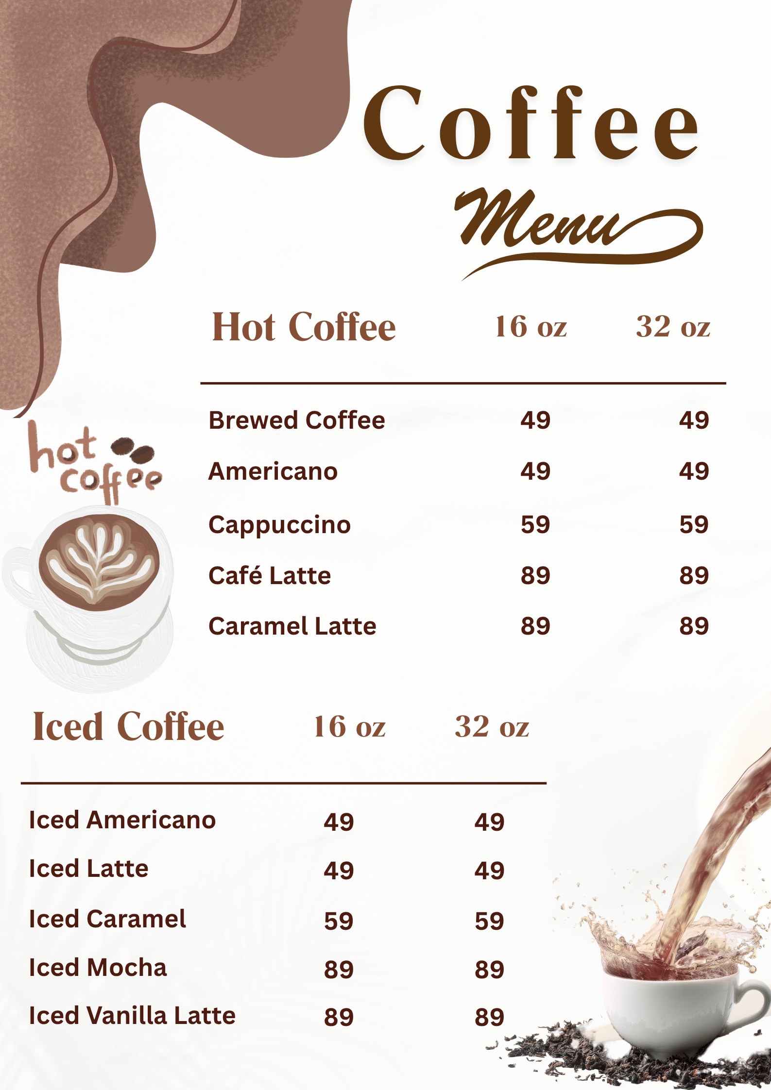 Coffee Menu